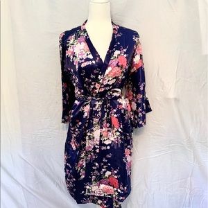 Floral Satin Robe